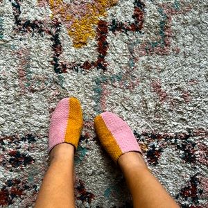 Charlotte Stone Lowe mule - pink/mustard - 10